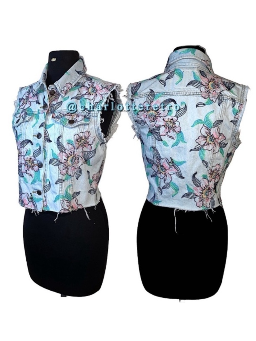 Levi’s • Stitched Floral Vest • Raw Hem